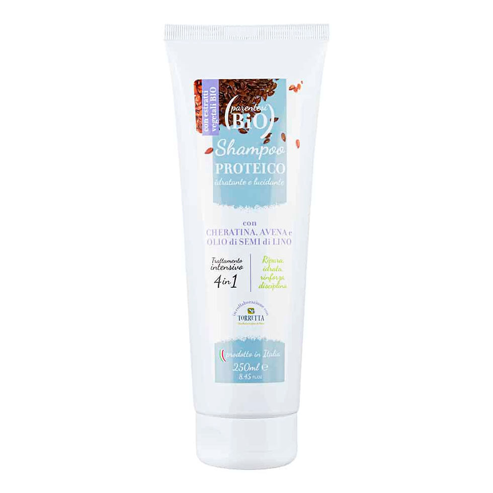 SHAMPOO RICOSTITUENTE E IDRATANTE CON CHERATINA E OLIO DI SEMI DI LINO 100ML