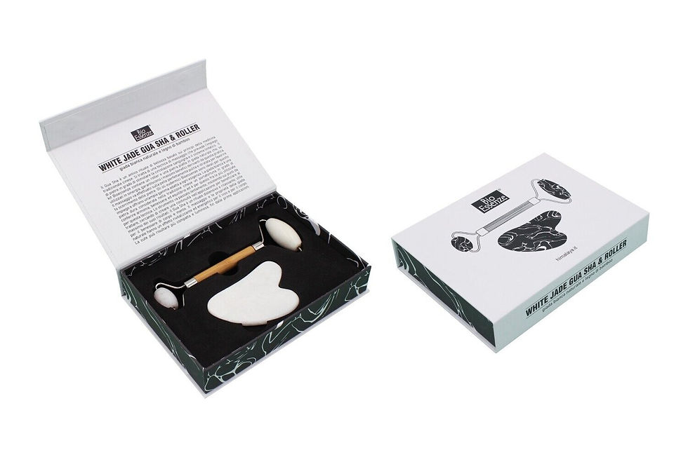 Gua Sha e Roller Himalaya in Giada Bianca