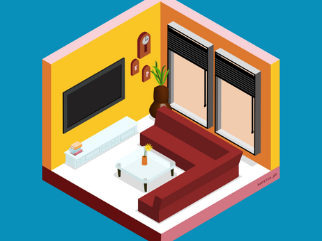 isometric ; living room