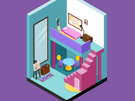 isometric ; studio room