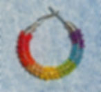 Red, orange, yellow, green, blue, purple Pride flag beaded earrings