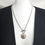 Miniature : Collier acier inoxydable et bouton upcyclé argent