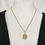 Miniature : Collier bouton upcyclé, chaîne en acier inoxydable