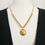 Miniature : Collier bouton upcyclé et perles, chaîne en acier inoxydable