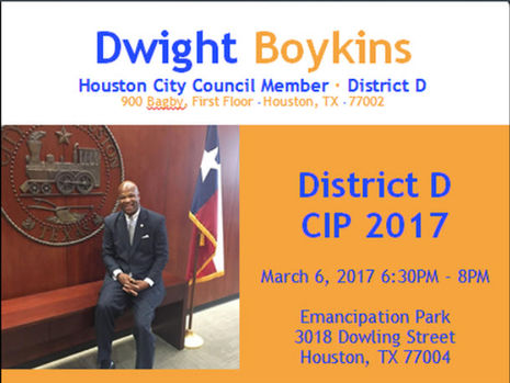 District D CIP Meeting, March 6, 2017