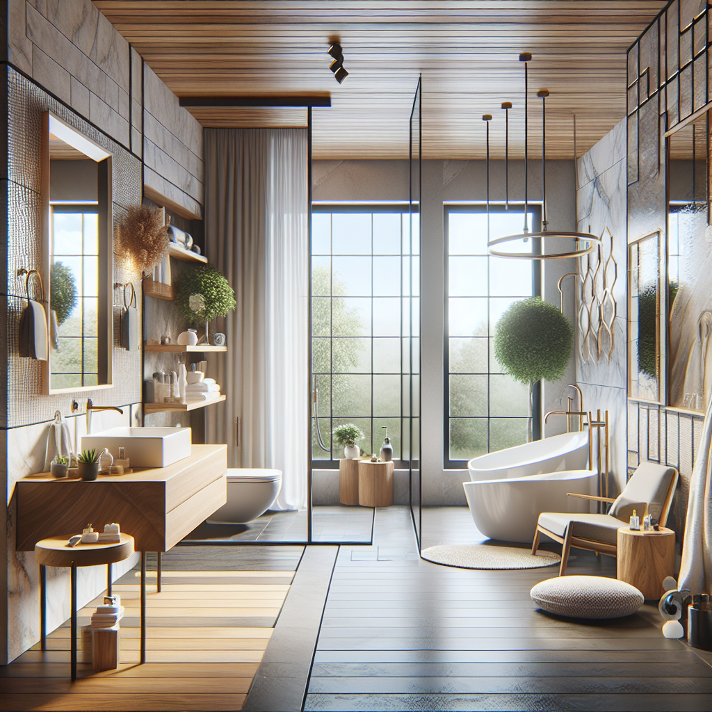 Statement lighting in a bathroom