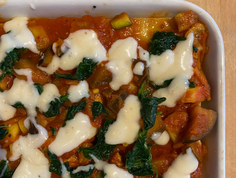 Grøntsags lasagne med spinat