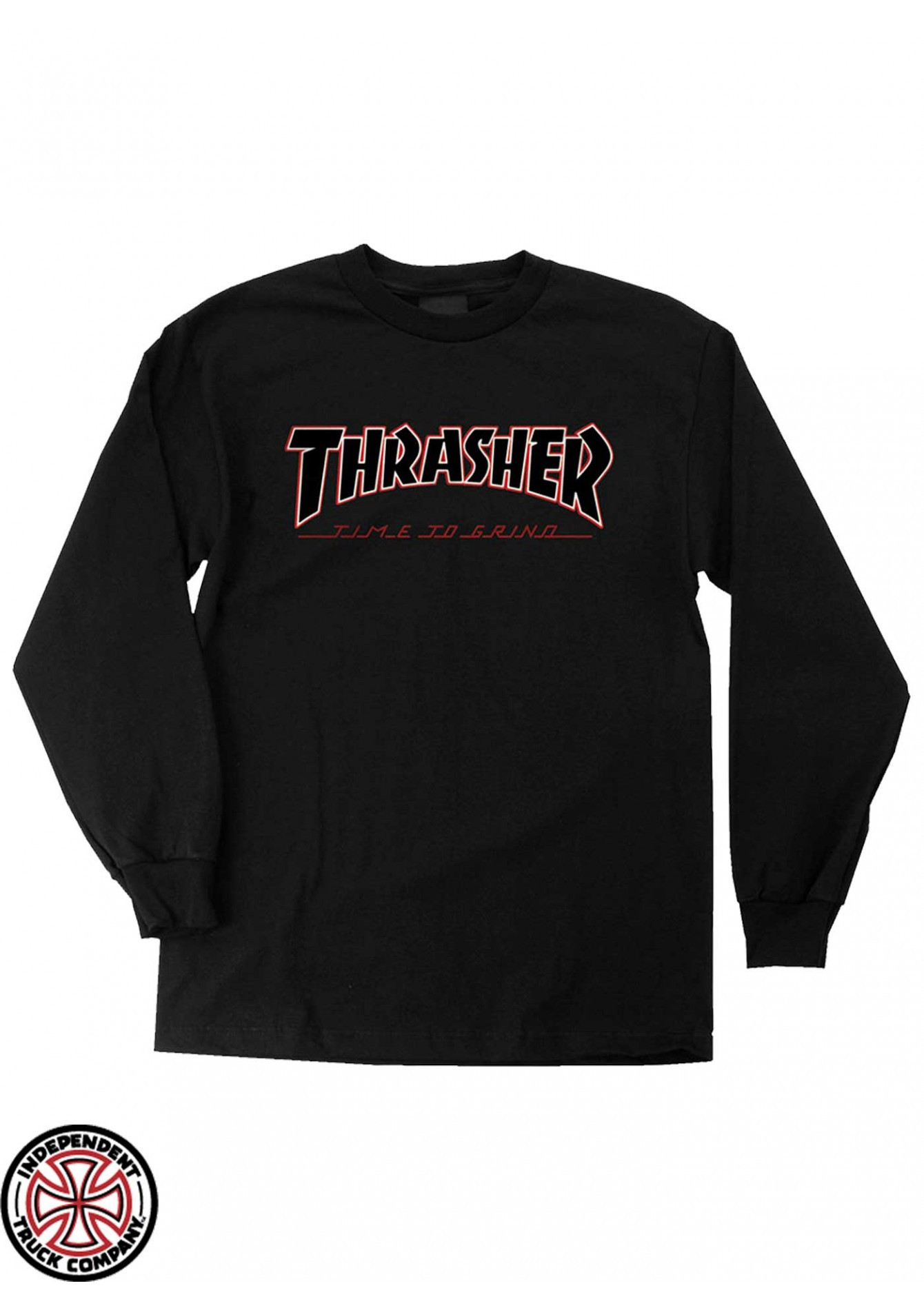 Independent x Thrasher Time to Grind Ls Negra