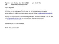 Einladung zur Jahreshauptversammlung 2024
