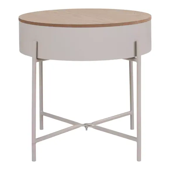 Table d'appoint beige et bois