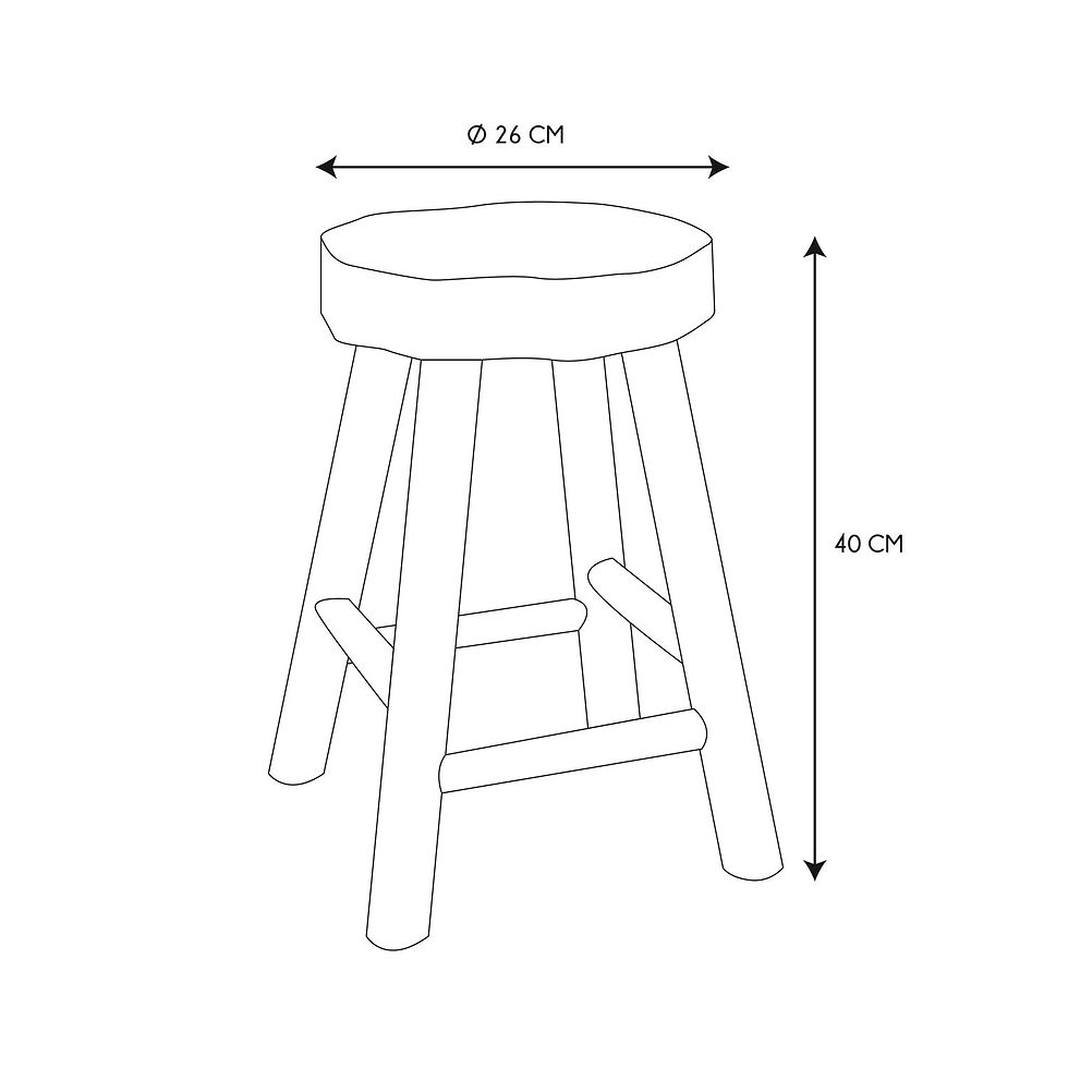 Miniature : Tabouret bois