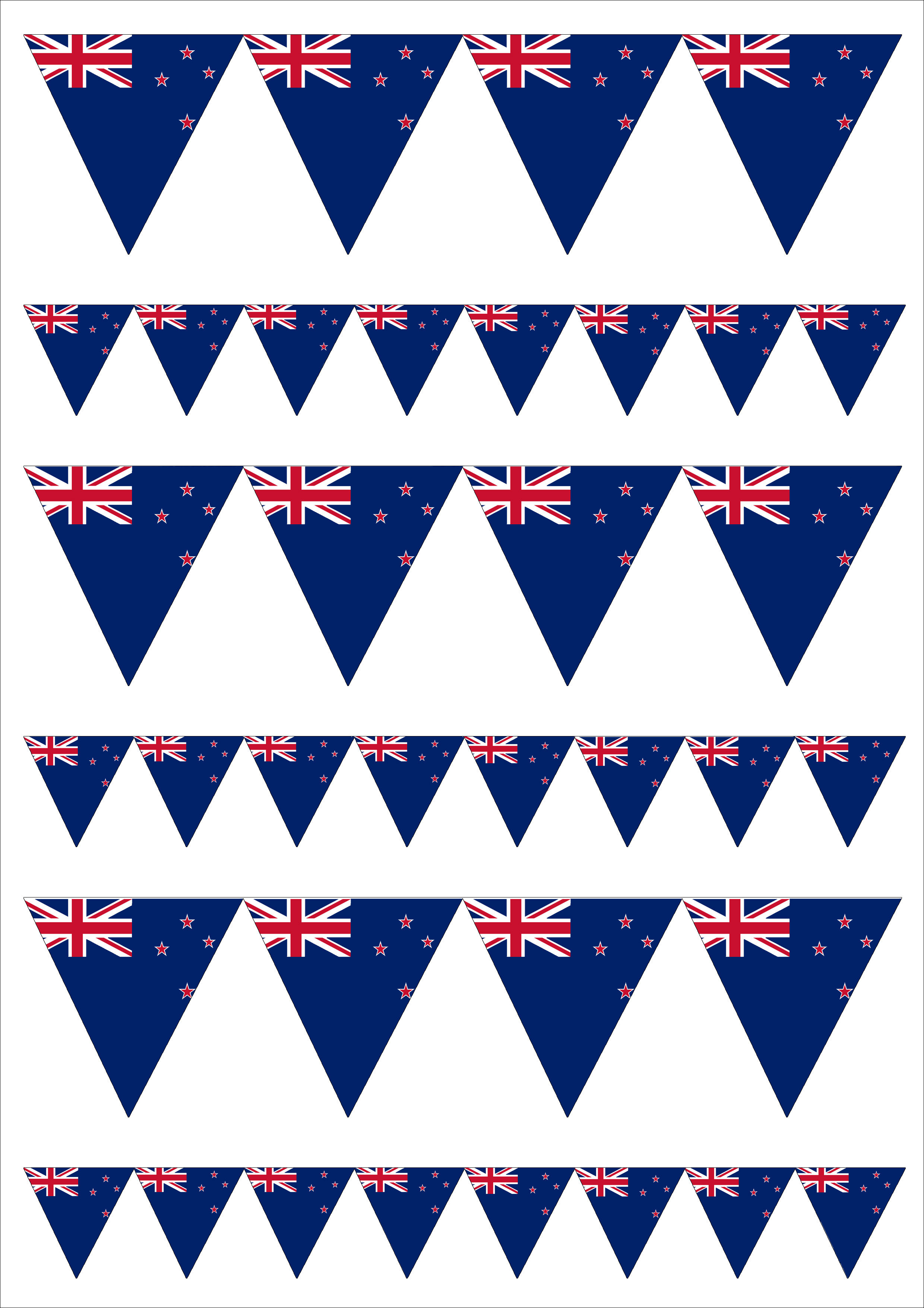 New Zealand Flag Bunting 2 sizes Decor Icing Sheet Decoration