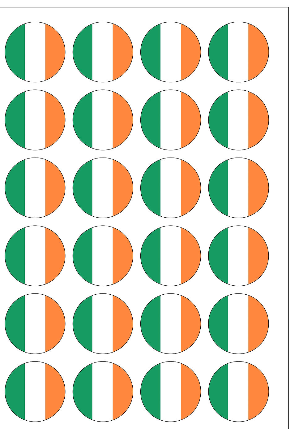 Thumbnail: 24 Precut Irish Ireland Flag Edible Wafer Paper Toppers Decorations