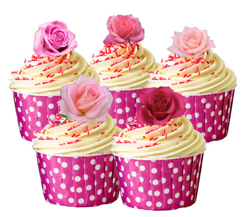 6 Rose Edible Wafer Decorations