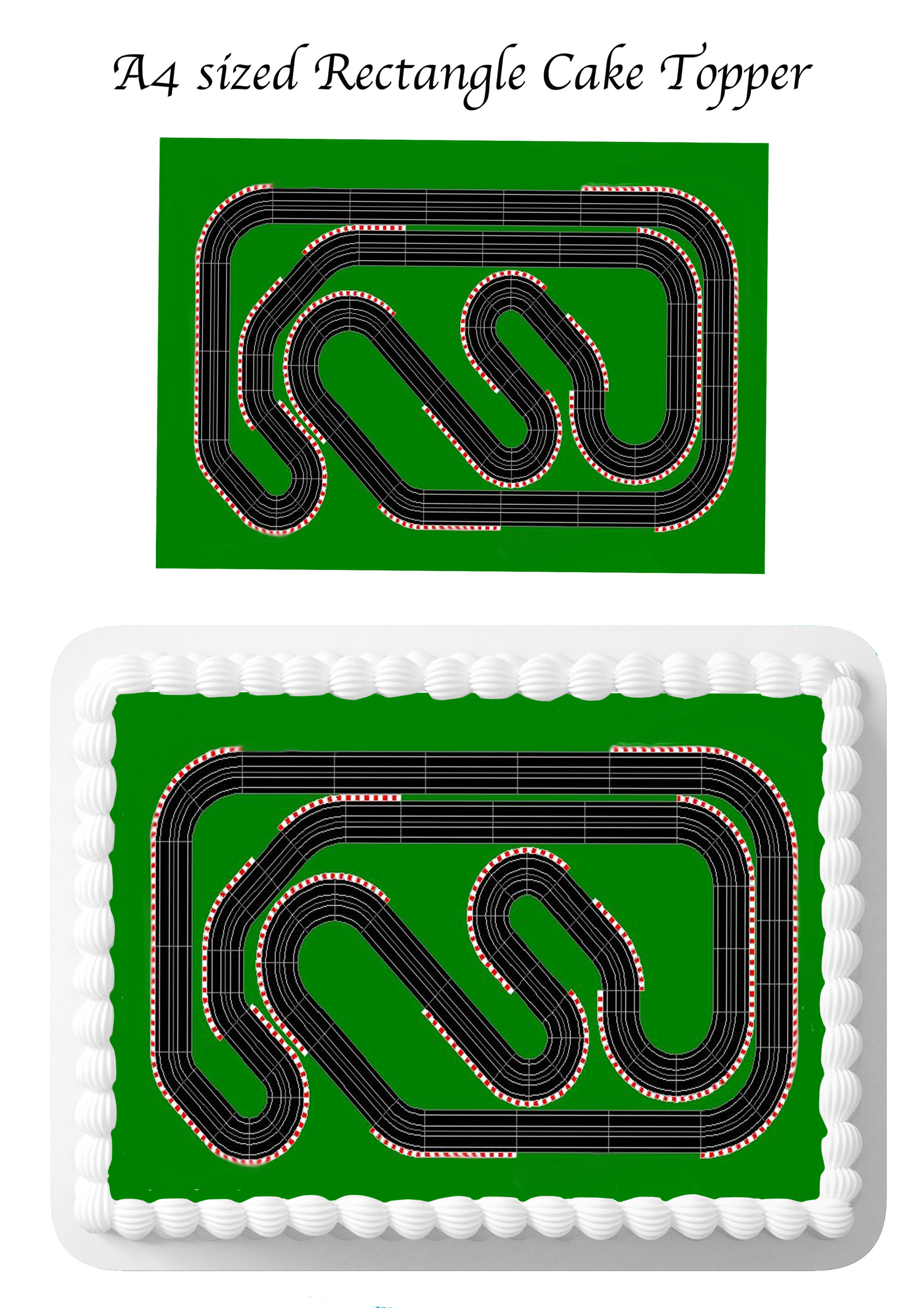 1 x A4 Race Track Edible Icing Sheet Decoration