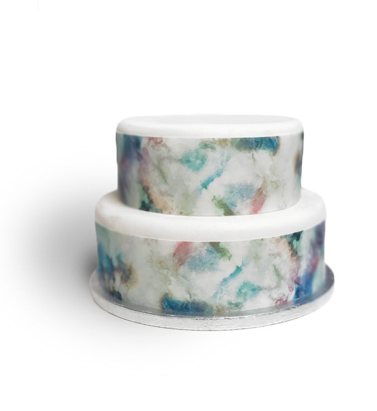 Pastel Marble Effect Border Edible Decor Icing Sheet Cake Decoratio