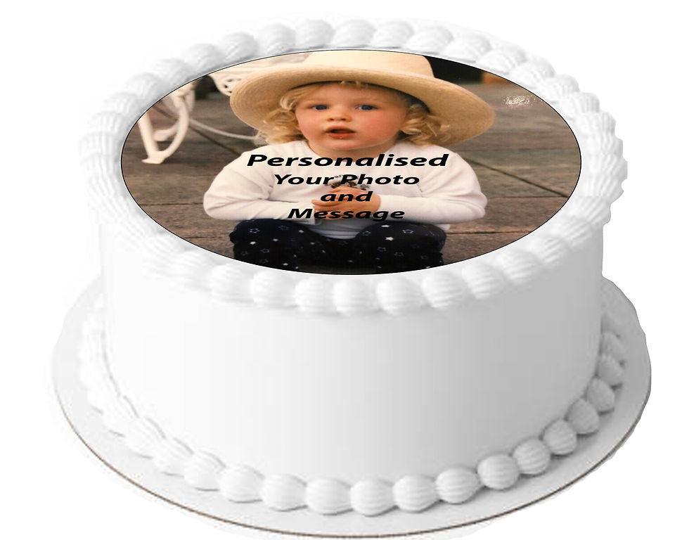 Thumbnail: PERSONALISED MESSAGE AND PHOTO 7.5 Inch Circle Decor Icing Sheet