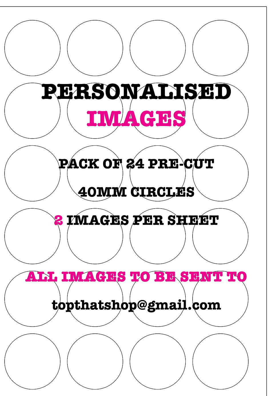 Thumbnail: 24 Precut PERSONALISED PHOTO/LOGO Wafer Paper Cake Decorations