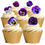 Thumbnail: 30 Purple Lilac Pansy Flower Cake Toppers Edible Wafer Paper