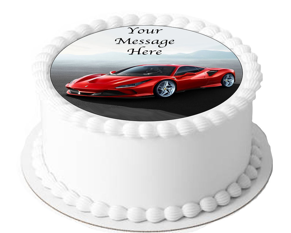 Thumbnail: Ferrari Supercar Fast Sports Car PERSONALISED MESSAGE 7.5 Icing Cake Topper