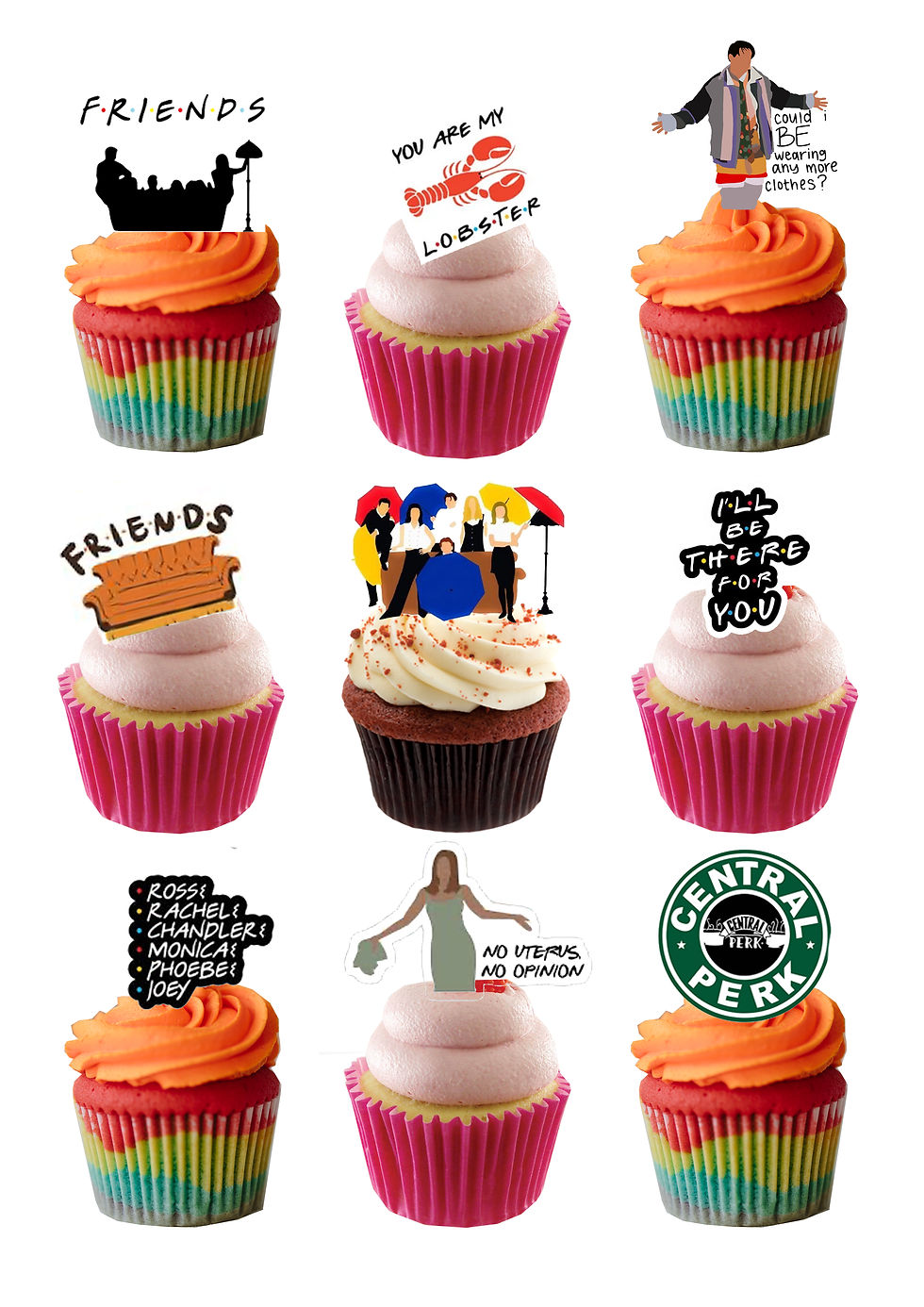 Thumbnail: 28 Stand Up Edible Wafer Paper Friends Style Cake Toppers