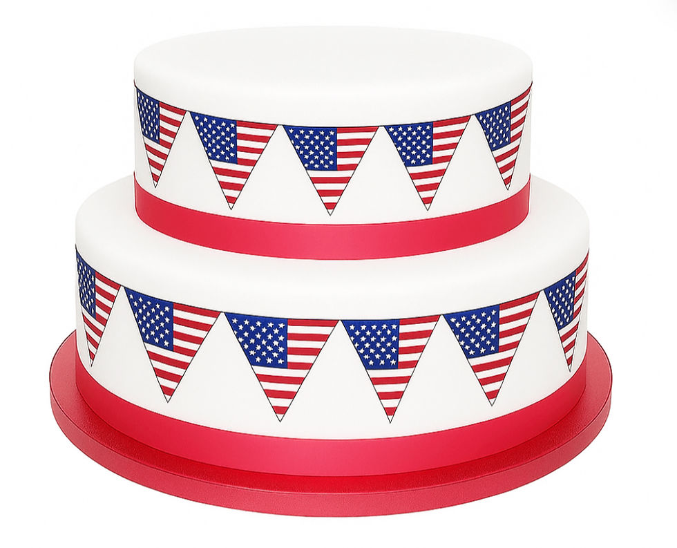 1 x A4 USA Flag BIG Bunting Decor Icing Sheet