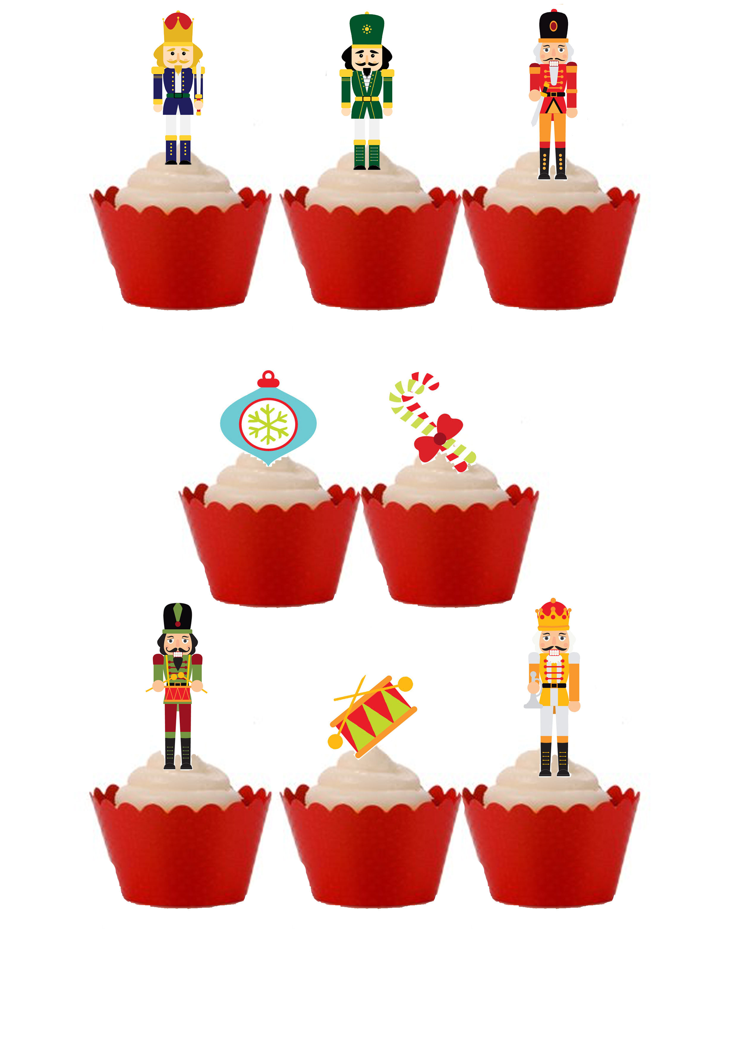 54 Stand Up Edible Wafer Christmas Nutcracker Soldier Cake Toppers