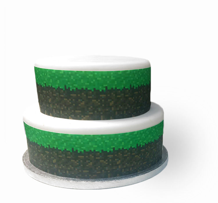 Pixel Gaming Style Border Decor Icing Sheet Cake Decoration