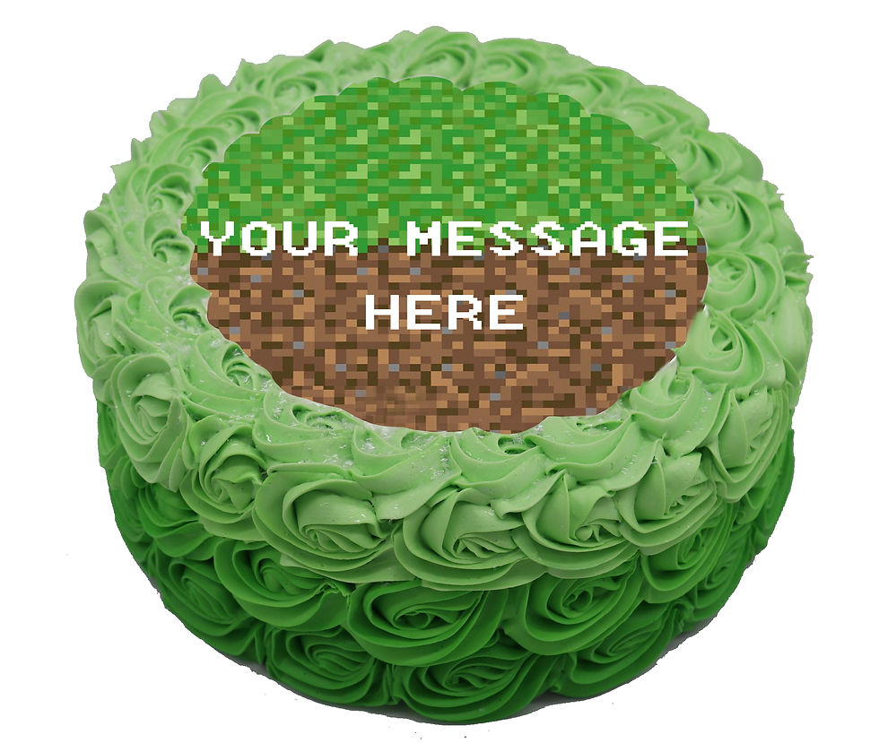 Thumbnail: Pixelated Pixel Gaming Style PERSONALISED MESSAGE 7.5 Inch Circle Topper