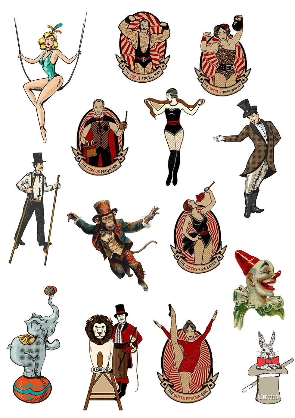 Thumbnail: Vintage Retro CIRCUS Stand Up Cake Scene Made From Edible Wafer Paper