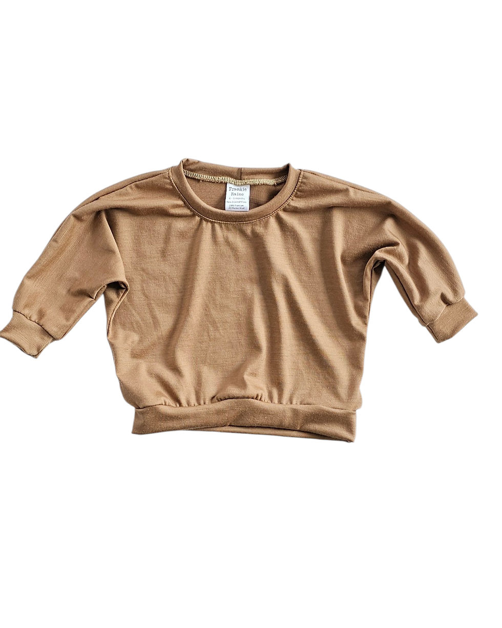 Thumbnail: Chestnut oversized merino baby knit flat lay