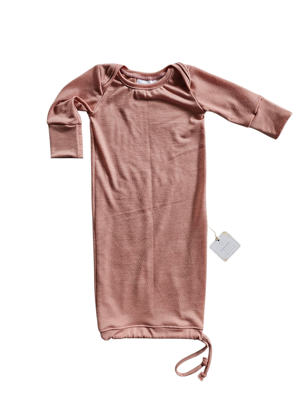 Thumbnail: Vintage blush merino baby sleep gown flat lay