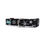 Thumbnail: black dog collar with a variety of snow flake motifs in a white glow in the dark colour, front view
