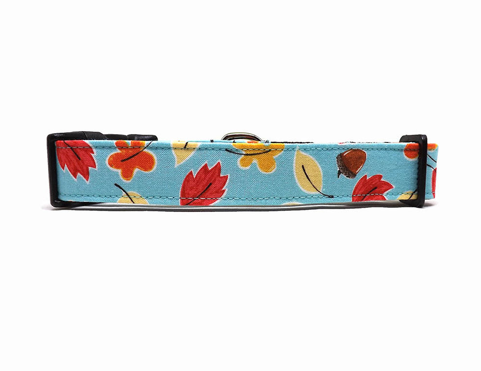 Thumbnail: Dog Collar - 'Falling Foliage' - Autumn/Fall Leaves Design