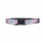 Pink & white Cherry Blossom design on blue cat collar, front view