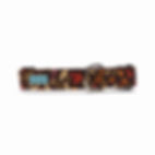 fall dog collar with mushrooms, leaves and acorns on a brown background, side view