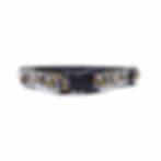 cat collar with a design of smiling tacos and hearts, front view