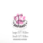 sticker featuring image with a paw and fur mama written on top, surrounded by hearts and dots that includes the sizes