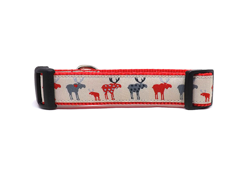 Thumbnail: Dog Collar - 'Moose Crossing' - Patterned Moose Design