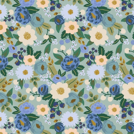 Thumbnail: Dog Collar - 'Vintage Bloom - Mint' - Colourful Floral Rifle Paper Co® Design