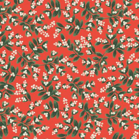 Thumbnail: Dog Collar - 'Merry Mistletoe - Red' - White & Red Christmas Design