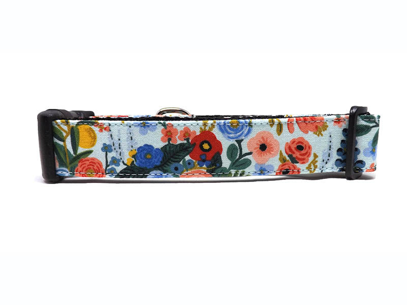 Thumbnail: Dog Collar - 'Garden Party - Mint' - Floral Rifle Paper Co® Design