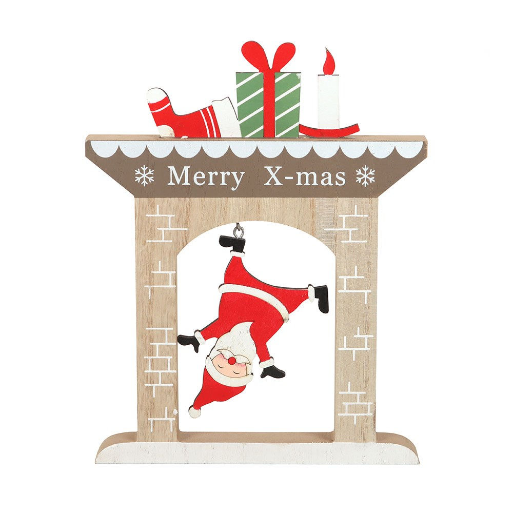 Falling Wooden Santa