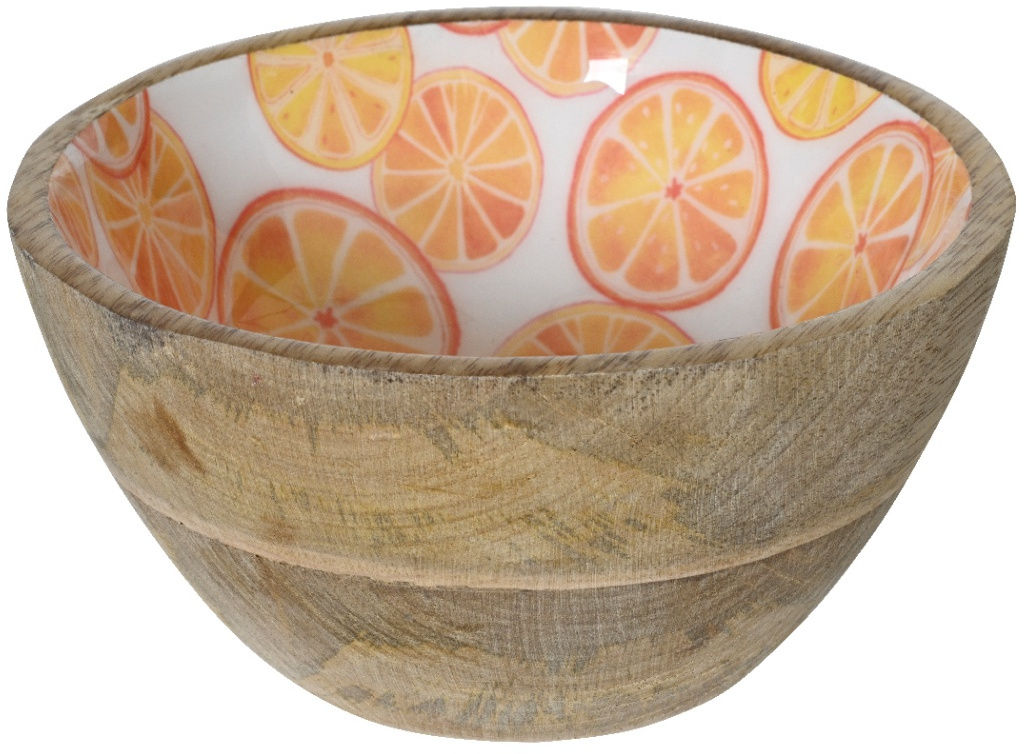 Orange Mango Wood Pasta & Salad Bowl