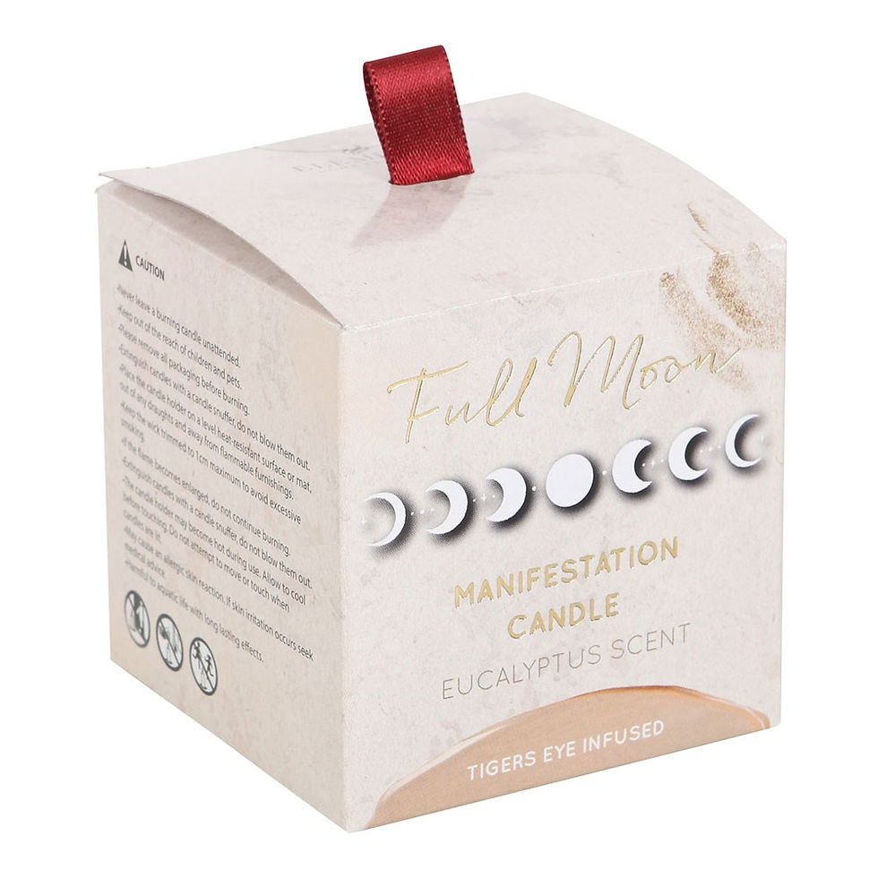 Thumbnail: Full Moon Eucalyptus Candle With Tigers Eye Crystals