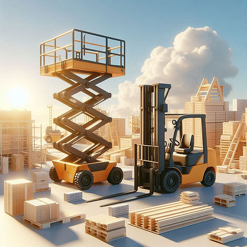 schaarhoogwerker en een heftruck .png