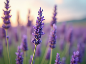 Lavender flowers in a serene field