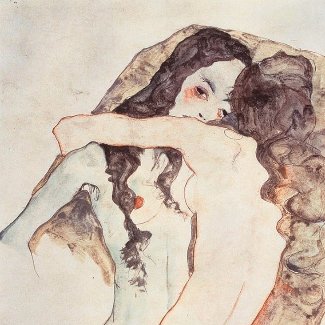 "Two women in Embrace" by Egon Schiele (1911)