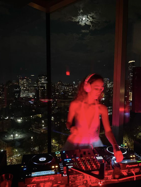 Jade Croo of Les Filles, girl DJ at night in NYC