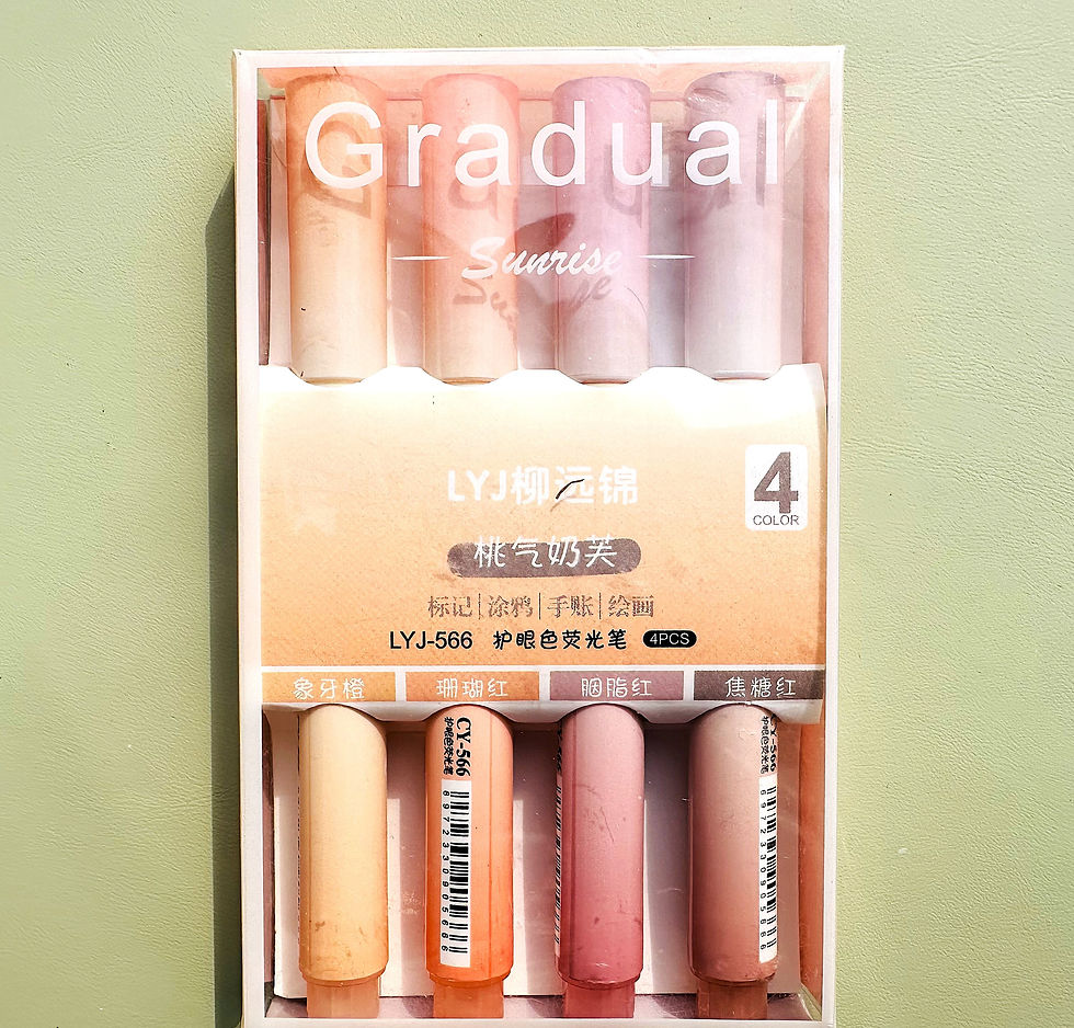 Set 4 bút dạ quang ngòi mềm màu Gradient Hồng